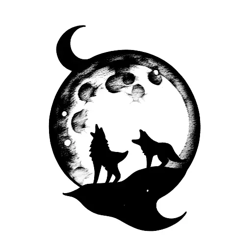 Wolf Howling At The Moon Tarot Card