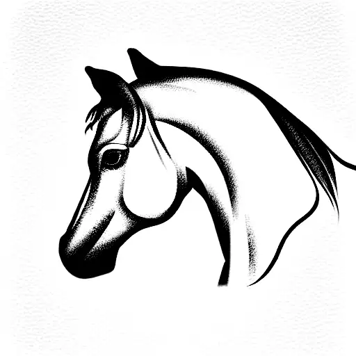A Horse With A White 4 Pointed Diamond On The Forehead