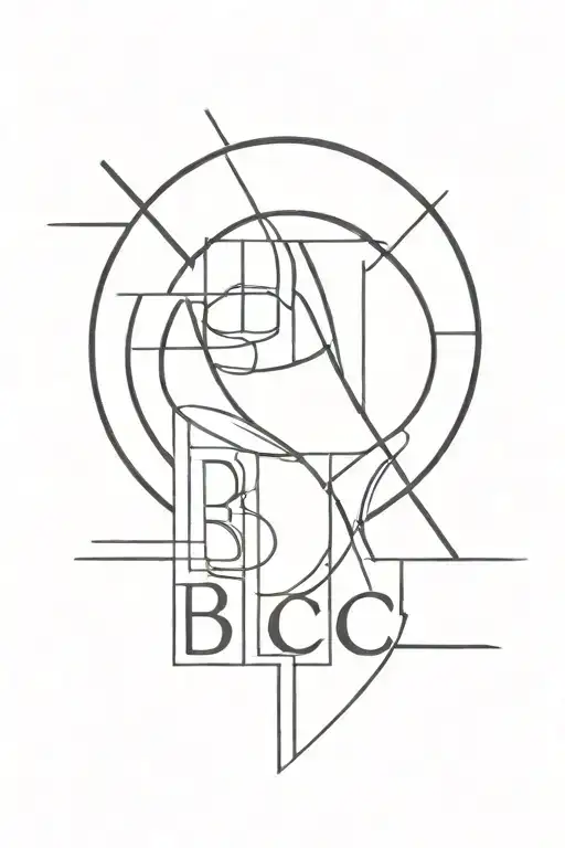An Intricate Design Featuring Bold Black Lines Forming The Letters 'Bbc'