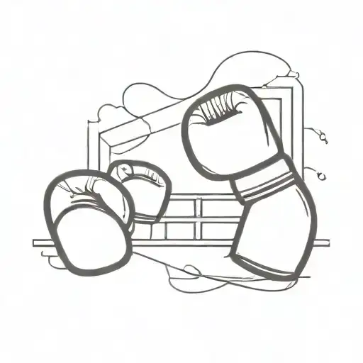Abstract Representation Of A Boxing Ring Surrounded By Boxing Gloves