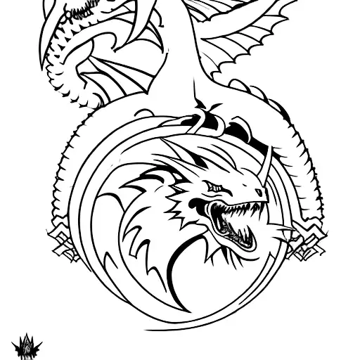 A Fierce Dragon Battling Against A Mythical Creature From A Video Game