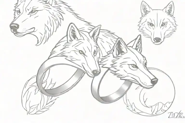 Wolf Ring Finger Wedding Band