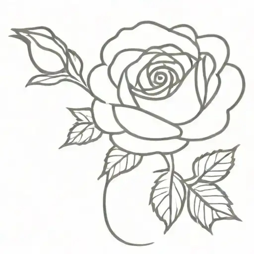 A Minimalist Design Of A Rose Intertwined With A Poppy Flower