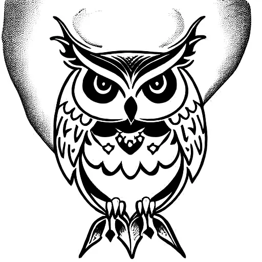 Witchy Owl With Spiritual Books And Floral Elements