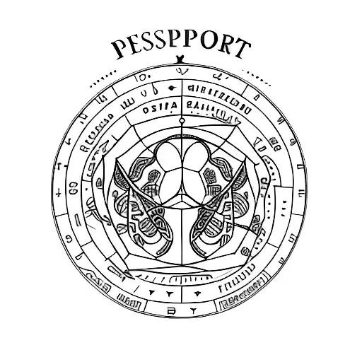A Passport With The Client's Zodiac Sign Incorporated Into The Cover Design