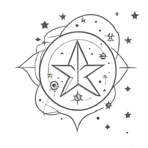 A Mystical Pisces Symbol Surrounded By A Celestial Scene Of Stars And Planets