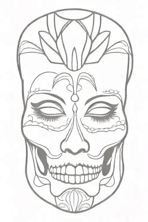 Totenkopf La Catrina Girl Wich Face