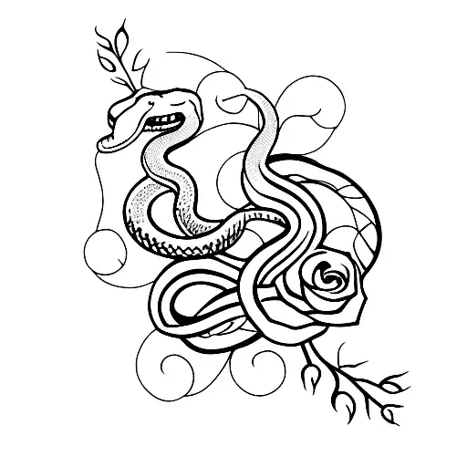 Snake And Roses
