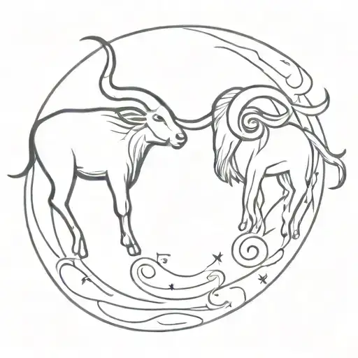 Taurus And Aries Zodiac Sign Intertwined