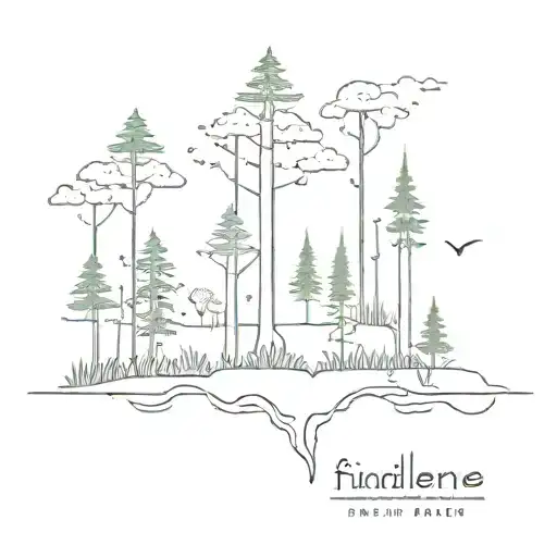 A Minimalist Tattoo Of A Pixelated Forest Scene With Hidden Gaming References Scattered Throughout