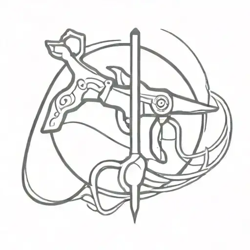 Abstract Painting Of A Service Tool Intertwined With A Graceful Animal Silhouette