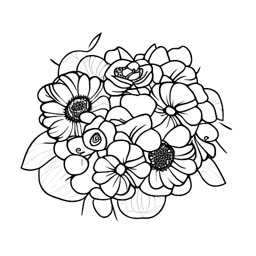 A Beautiful Bouquet Of Flowers In Various Stages Of Bloom