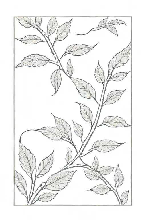 Outline Of New Zealand Silver Fern Unfurling Wavy