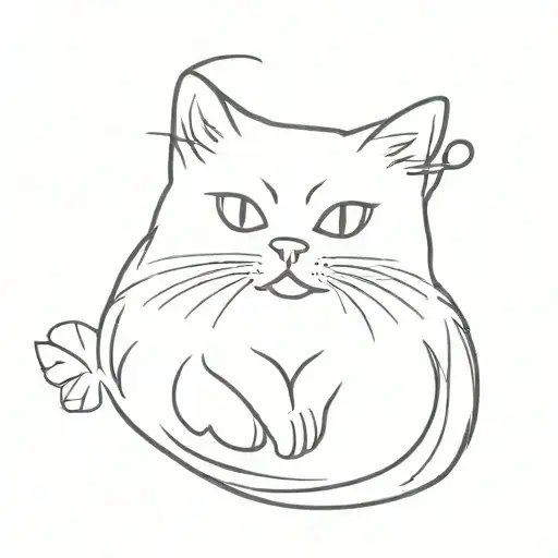 Persian Cat Inside Paw Imprint Of A Cat