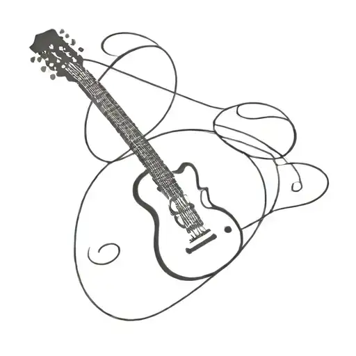 A Guitar And Piano Merging Together To Form The Letter A