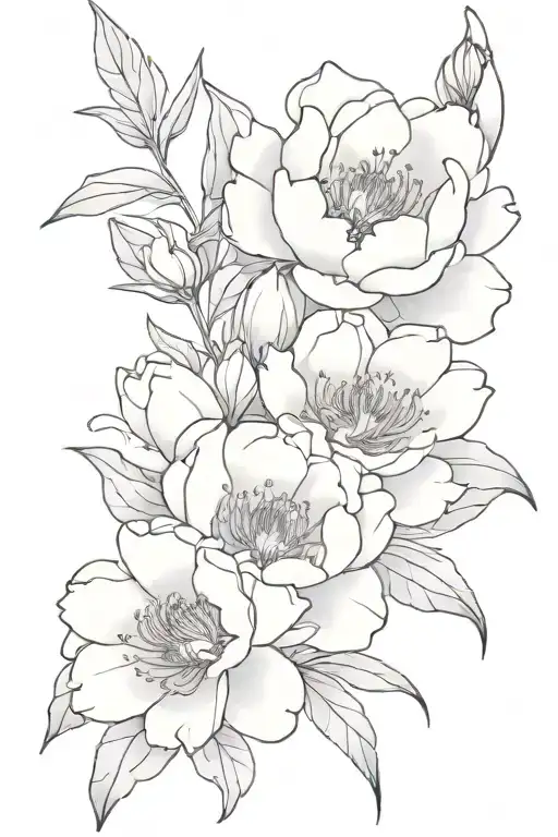 Peony Flowers And Lilly Of The Water Flower Wrapped Together In A Bouquet By A Ribbon