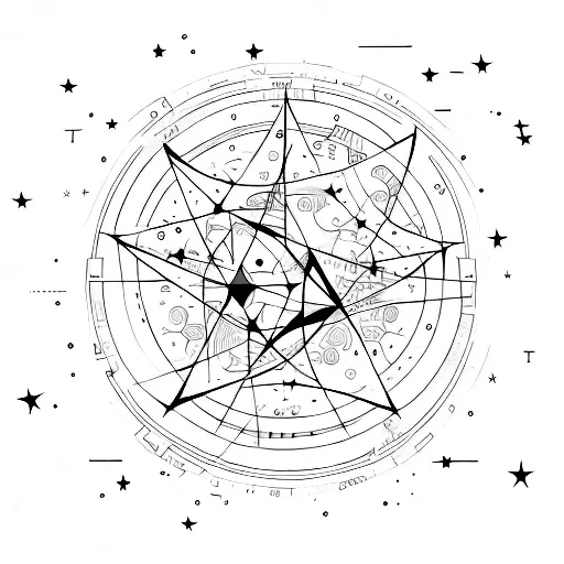 Celestial Cityscape With Floating Stars And A Start Line