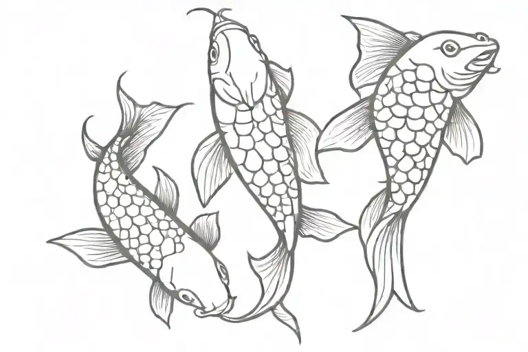 Koi Fish Swimming Together