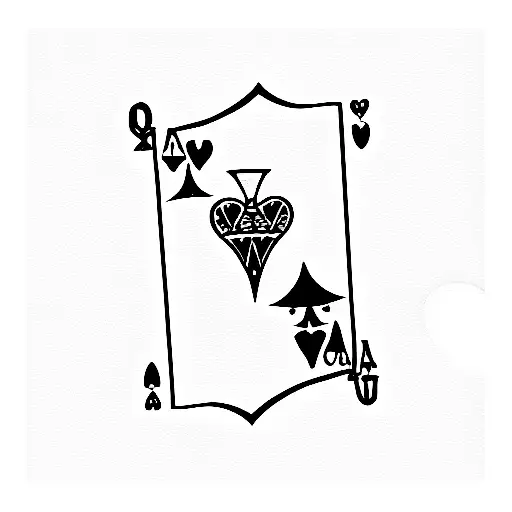 Queen Of Hearts Card With The 6 Of Spades In The Diamond