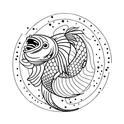 A Koi Fish Swimming Among The Stars