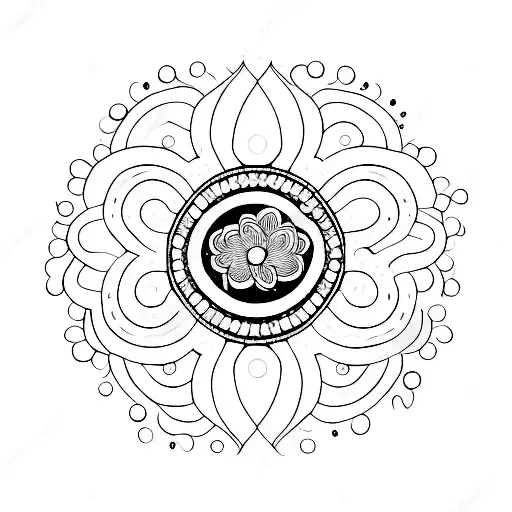 A Black Hole With Intricate Dotwork Patterns Resembling A Koi Fish