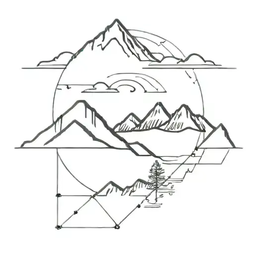 A Computer Code Intertwined With Mountain Peaks And Trees