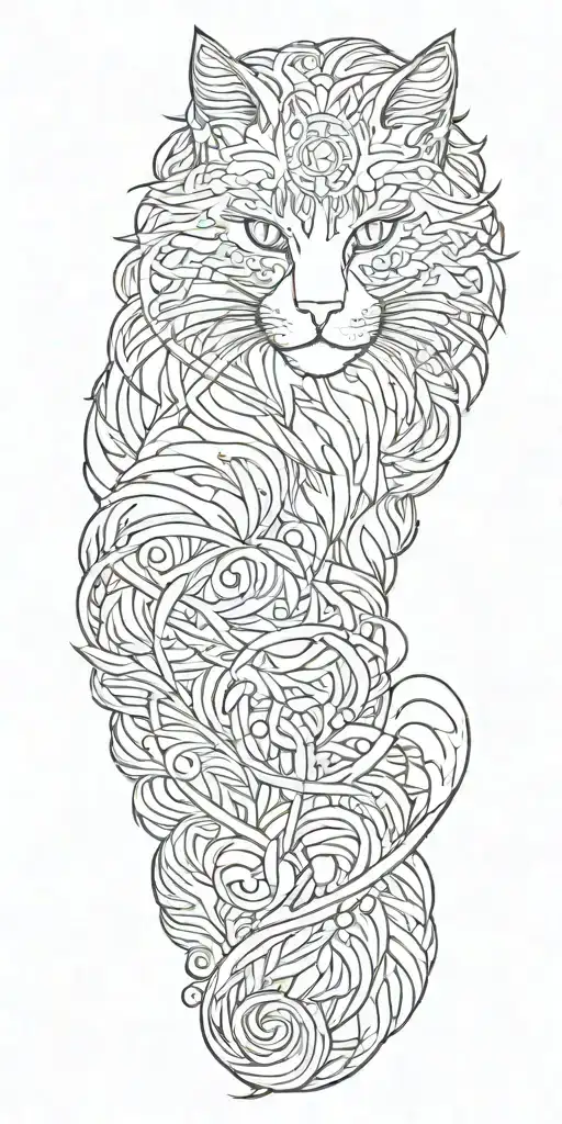 Siberian Cat Playing Virgo Zodiac Sign Intertwined