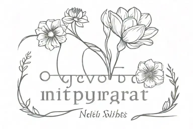 A Typewriter Keyboard Intertwined With Blooming August And February Birth Flowers