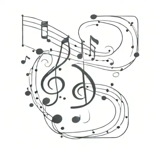 A Celestial Symphony Tattoo Combining Music Notes With Galaxy Elements