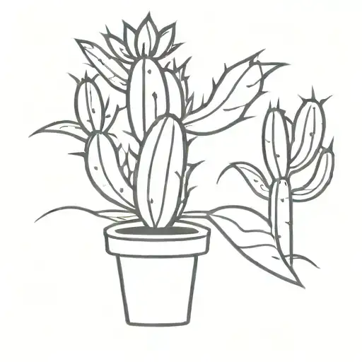 Create A Tattoo Of A Christmas Cactus With Gaming Elements Intertwined In The Design