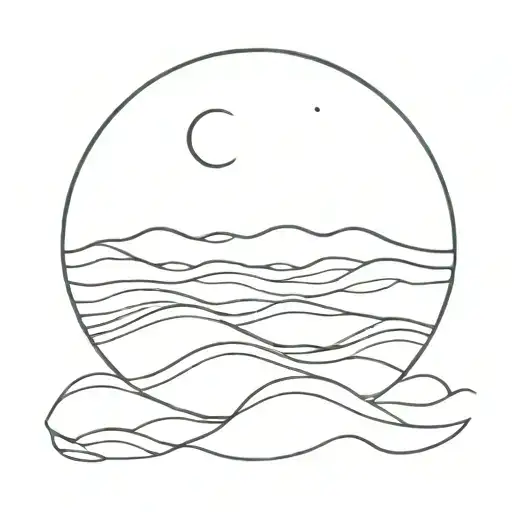 Moon Reflection On Calm Ocean Waves