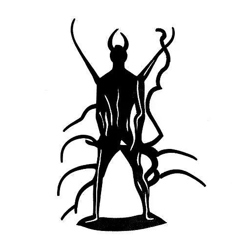 Demon Standing Behind Man