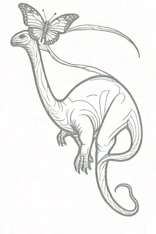 Brachiosaurus With Butterfly Wing Attached