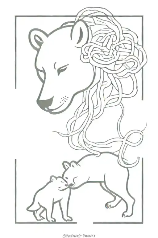 Medusa And Bear Fine Line