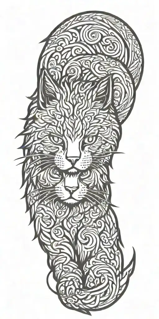 Siberian Cat Playing Virgo Zodiac Sign Intertwined