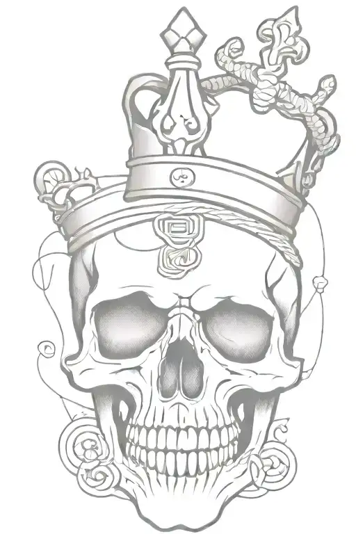 Incorporate A Ceo Skull Wearing A Crown Made Of Snake Intertwined With Its Bones