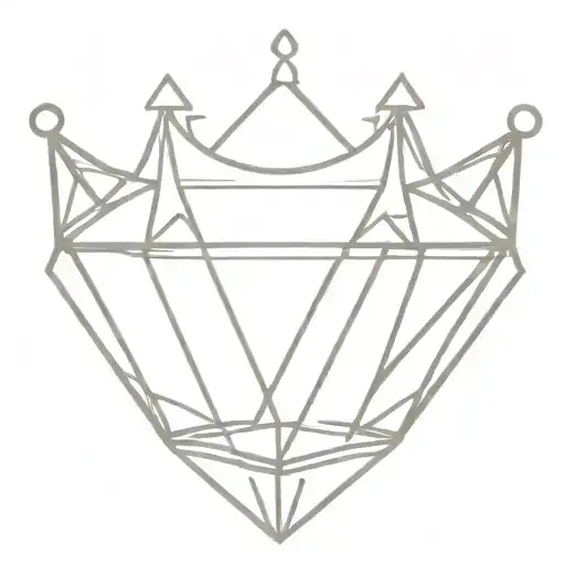 Diamond Outline With Crown Over The Top