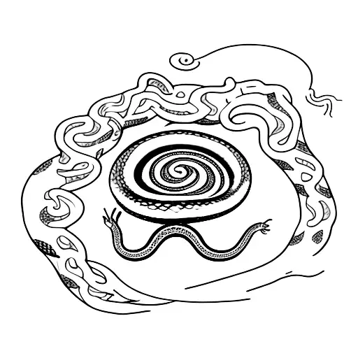 A Snake Coiling Around Lavender