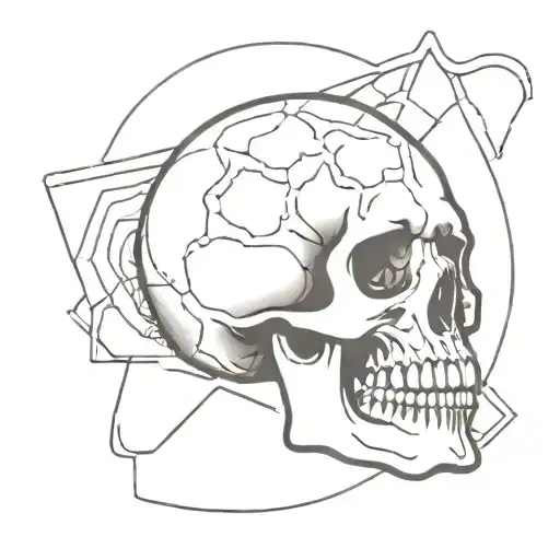 A Skull With A Stamp Made In The Ussr With A Quality Mark