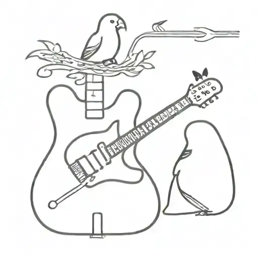 Electric Guitar And Lovebird