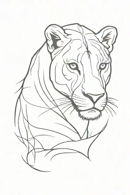 Lioness Symbolizing Strength