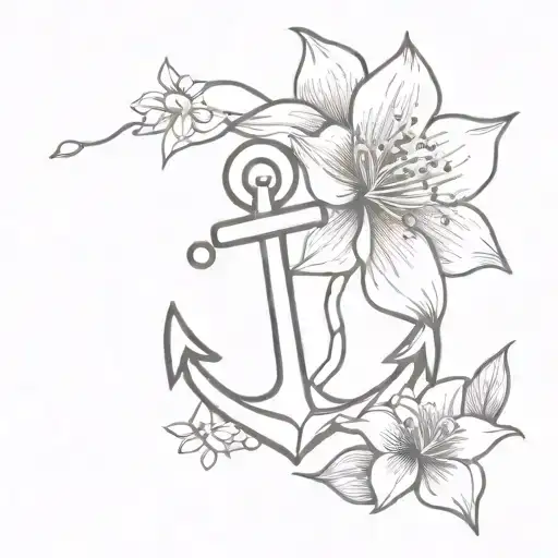 Anchor And Jasmine Flower