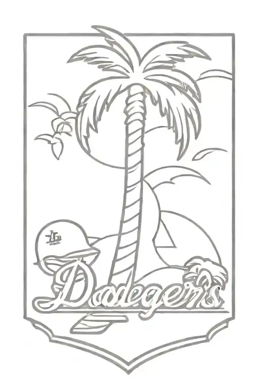 La Dodgers Logo With A Palm Tree