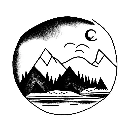 Lake With Mountain Golf Family