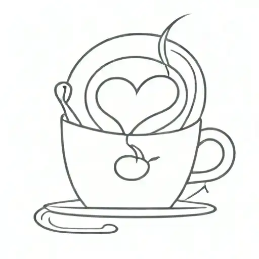 A Minimalist Coffee Cup With A Heart-shaped Steam Design