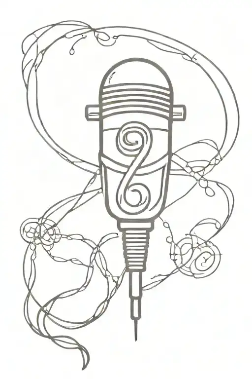 Microphone With A Cancer Symbol Intertwined