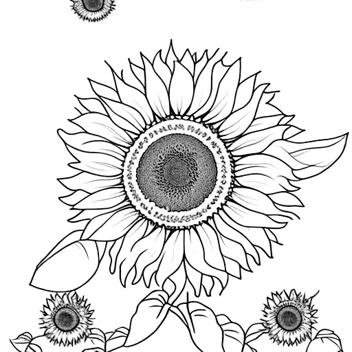 Sunflower Wreath With Ladybugs Around The Leg