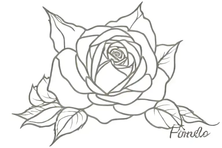 Simple Rose With A Name Written