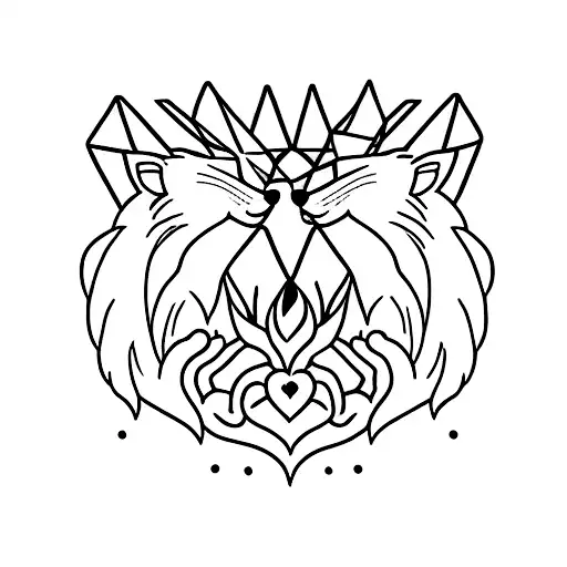 Lion And Fox Giving Fist Bump To Each Other