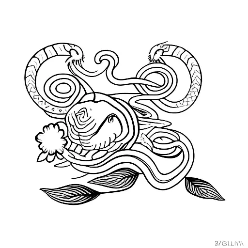 Snake And Flower